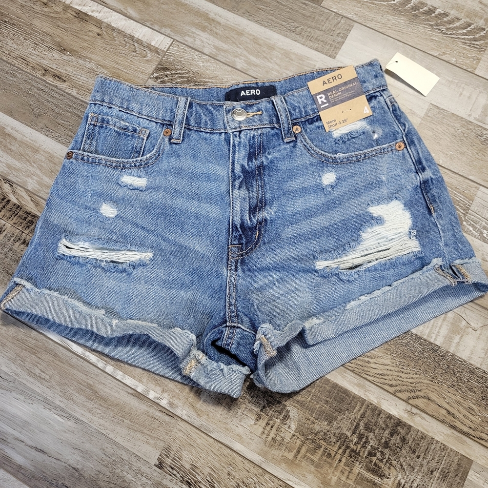 New Aeropostale Denim Mom Shorts Size 4